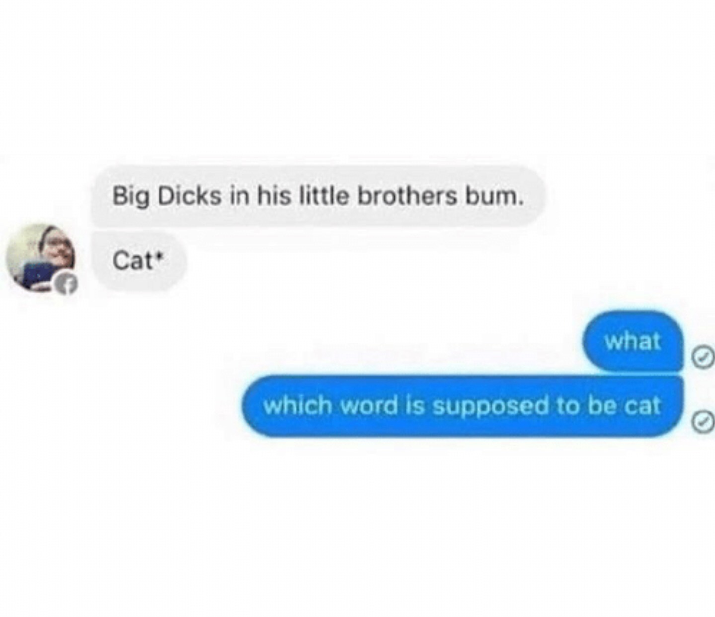 big dicks in his little brothers bum - Big Dicks in his little brothers bum. Cat what which word is supposed to be cat