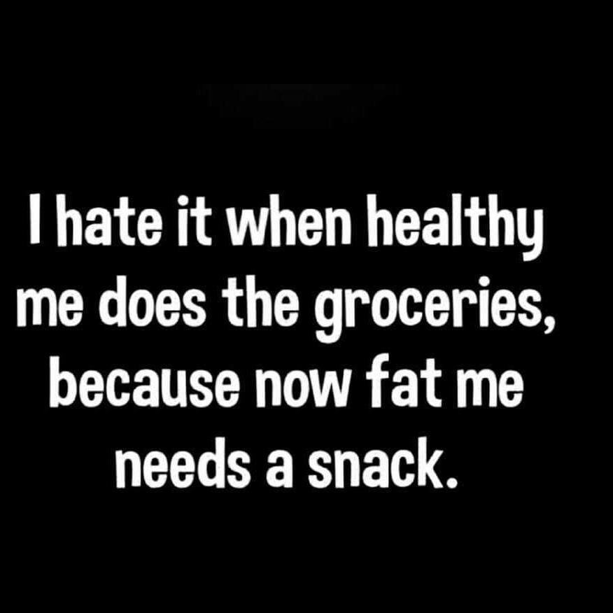 dank meme of do when someone shows you - Thate it when healthy me does the groceries, because now fat me needs a snack.