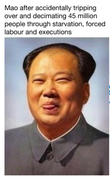 meme - mao smiling in meme after creating chaos