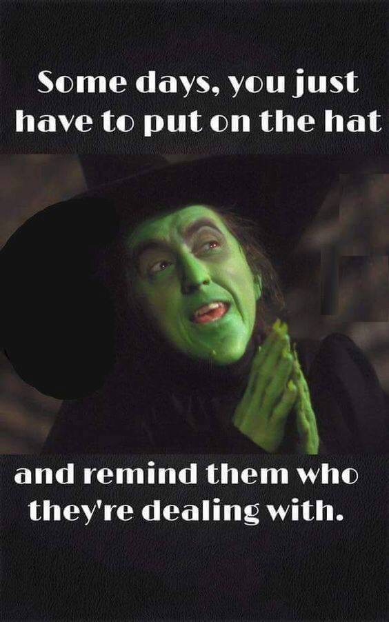 wizard of oz witch quotes - Some days, you just have to put on the hat and remind them who they're dealing with.