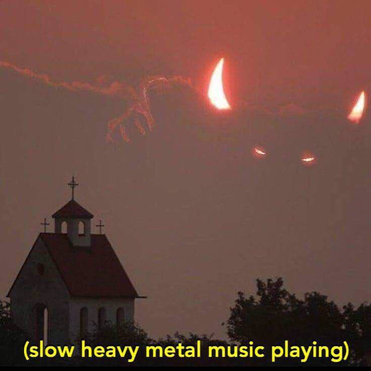 heavy metal music plays - slow heavy metal music playing
