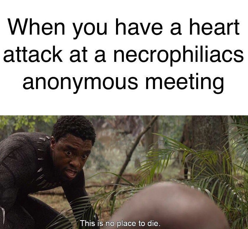 heart attack at necrophiliacs anonymous - When you have a heart attack at a necrophiliacs anonymous meeting This is no place to die.