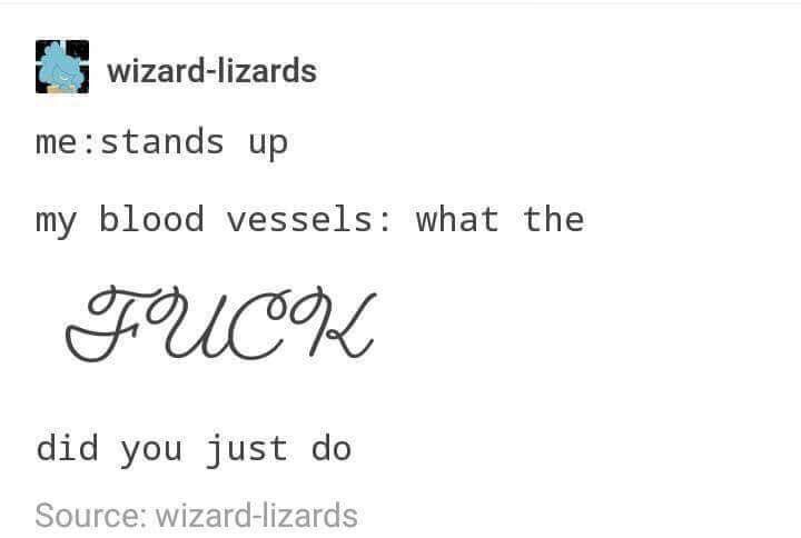 me stands up my blood vessels - wizardlizards me stands up my blood vessels what the Fucil did you just do Source wizardlizards