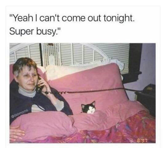 yeah i can t come out tonight super busy - "Yeah I can't come out tonight. Super busy."