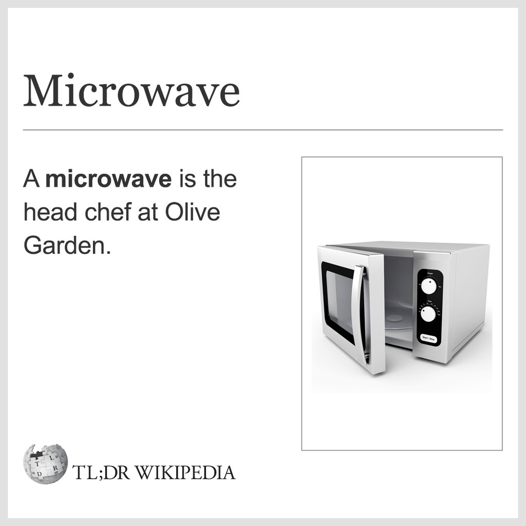 head chef at olive garden - Microwave A microwave is the head chef at Olive Garden. Tl;Dr Wikipedia