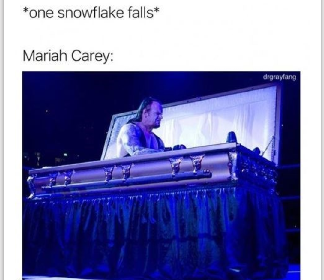 mariah carey december meme - one snowflake falls Mariah Carey drgraylang