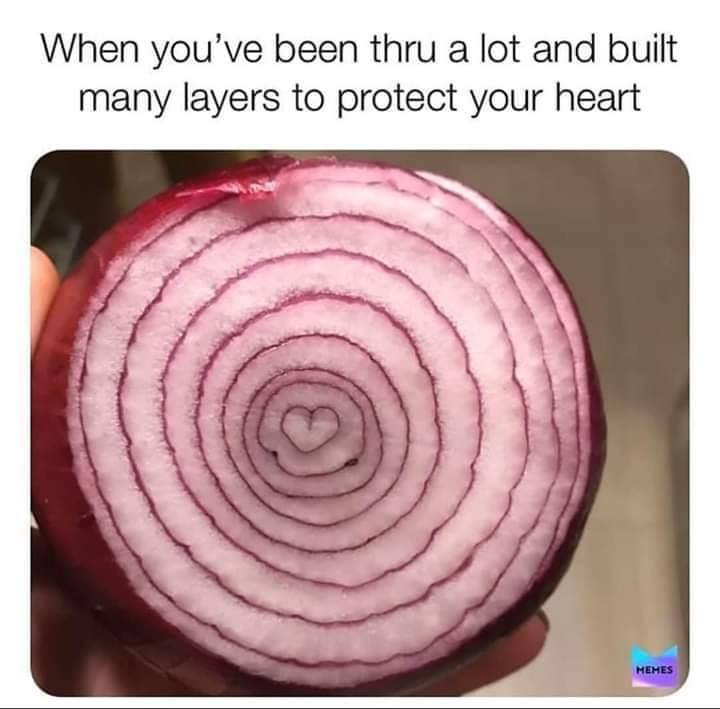 Onion - When you've been thru a lot and built many layers to protect your heart