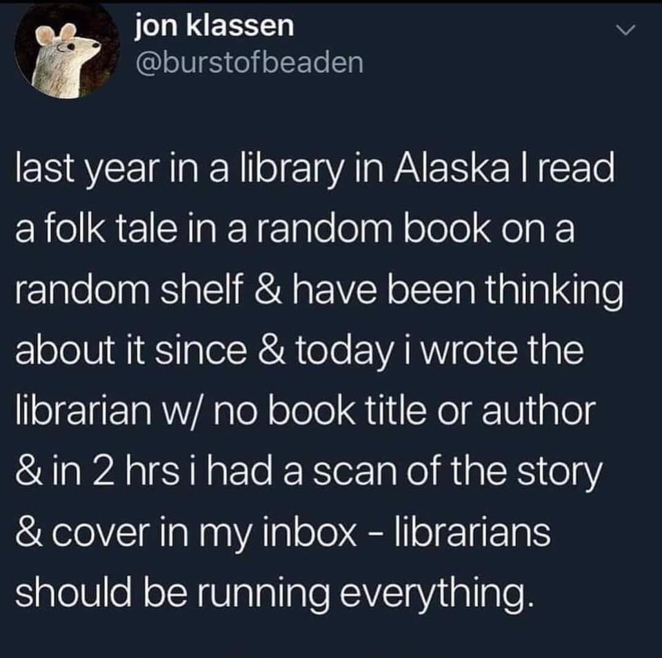 milky way and the galaxy girls shows - jon klassen last year in a library in Alaska I read a folk tale in a random book on a random shelf & have been thinking about it since & today i wrote the librarian w no book title or author & in 2 hrs i had a scan o