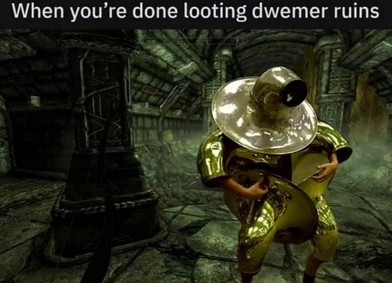 you are carrying too much to be able to run - When you're done looting dwemer ruins