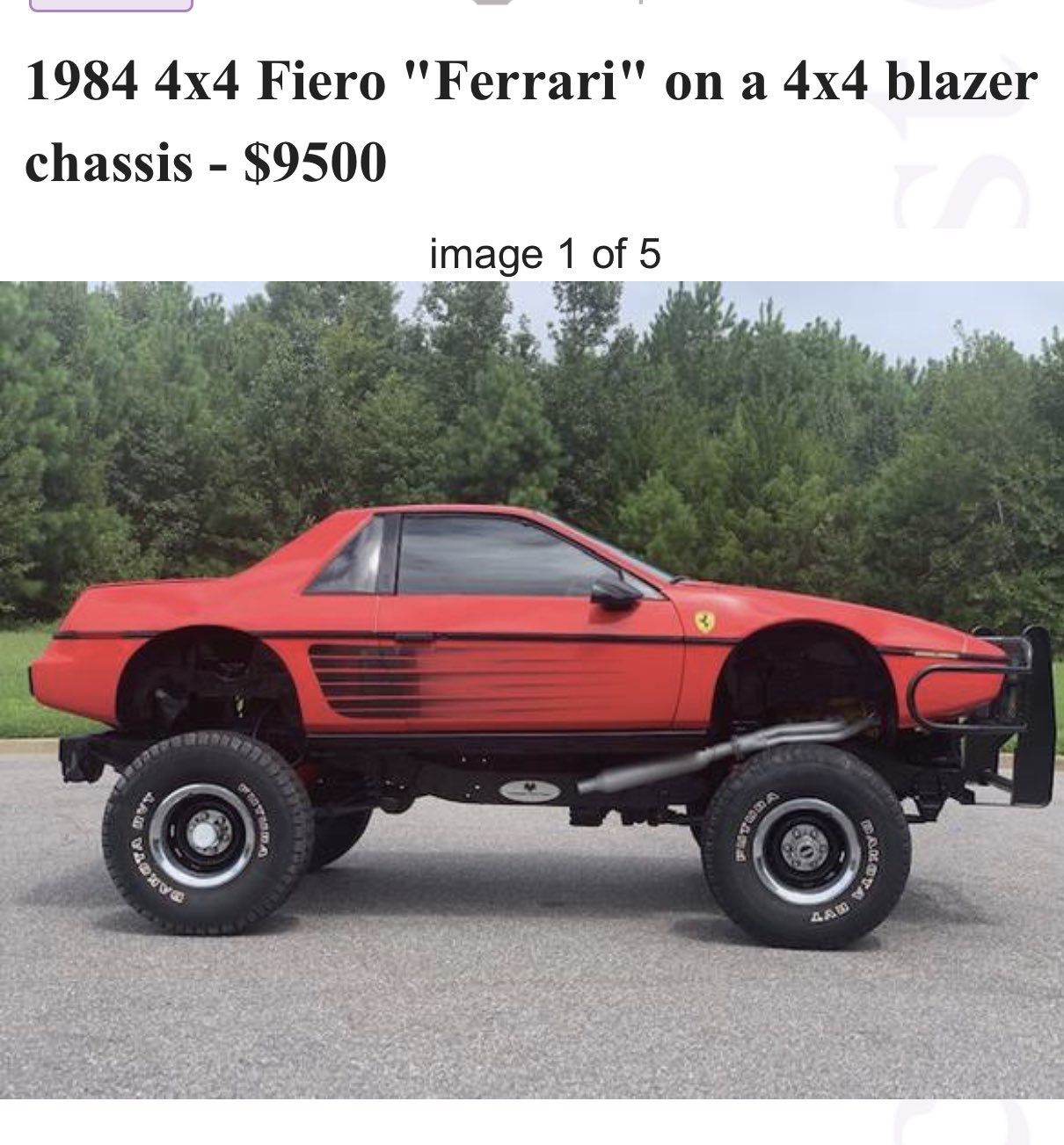 lifted chevy blazer - 1984 4x4 Fiero "Ferrari" on a 4x4 blazer chassis $9500 image 1 of 5 40
