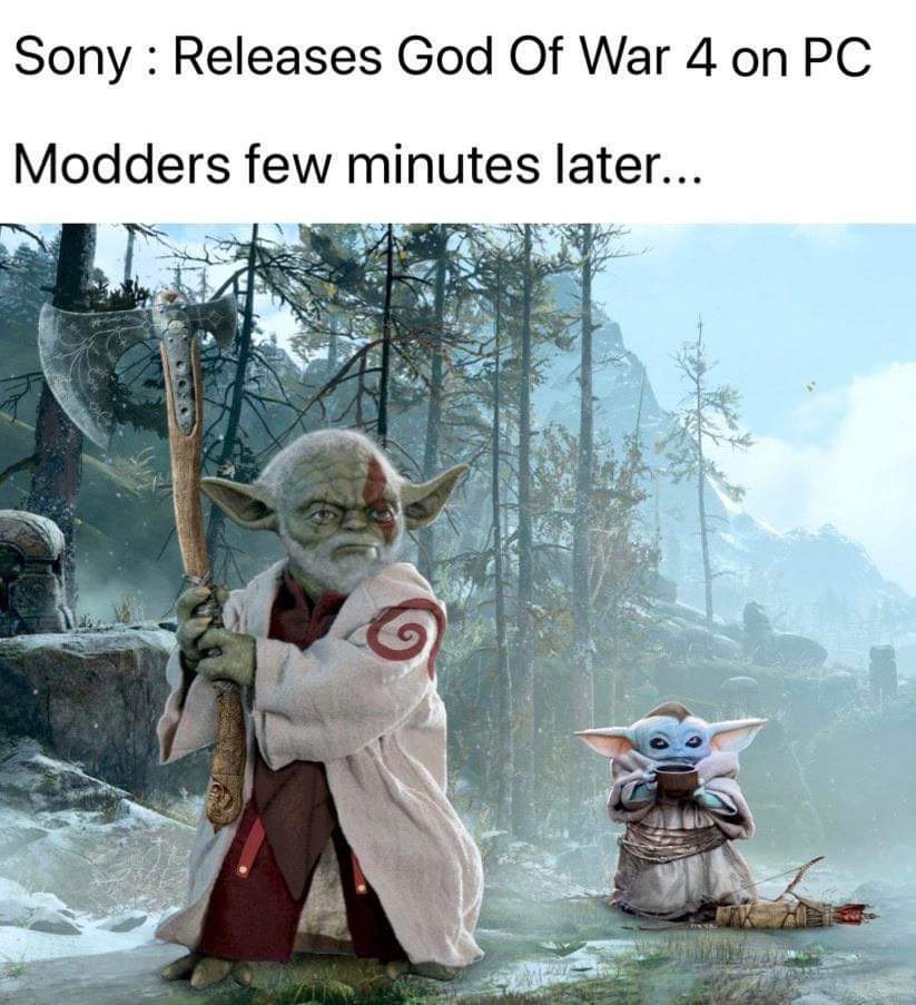 god of war yoda - Sony Releases God Of War 4 on Pc Modders few minutes later...
