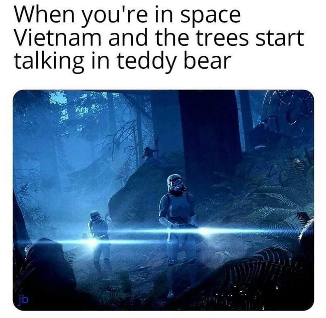 you re in space vietnam - When you're in space Vietnam and the trees start talking in teddy bear ib