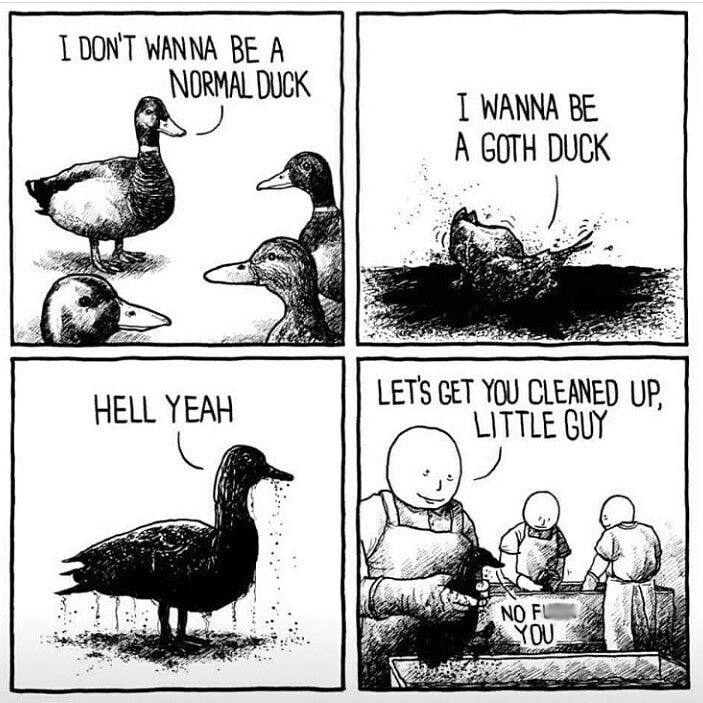 goth duck - I Don'T Wanna Be A Normal Duck I Wanna Be A Goth Duck Hell Yeah Let'S Get You Cleaned Up, Little Guy No Fl You