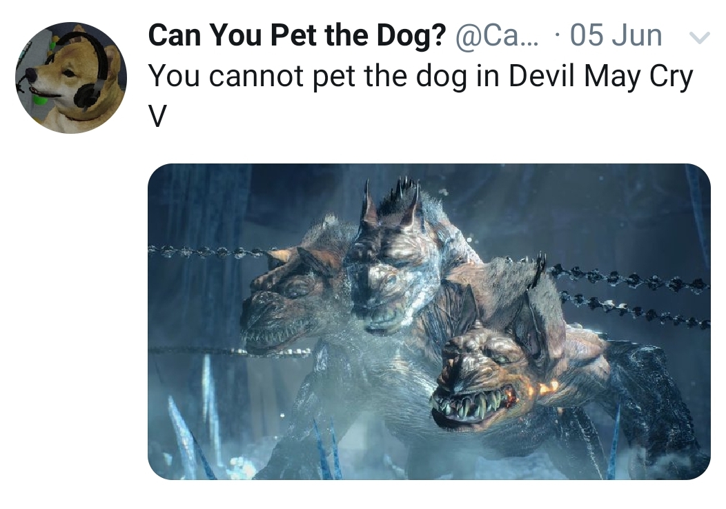 latin memes cerberus - Can You Pet the Dog? ... 05 Jun V. You cannot pet the dog in Devil May Cry