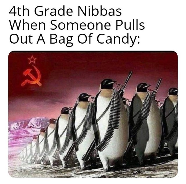 communist penguins - 4th Grade Nibbas When someone Pulls Out A Bag Of Candy