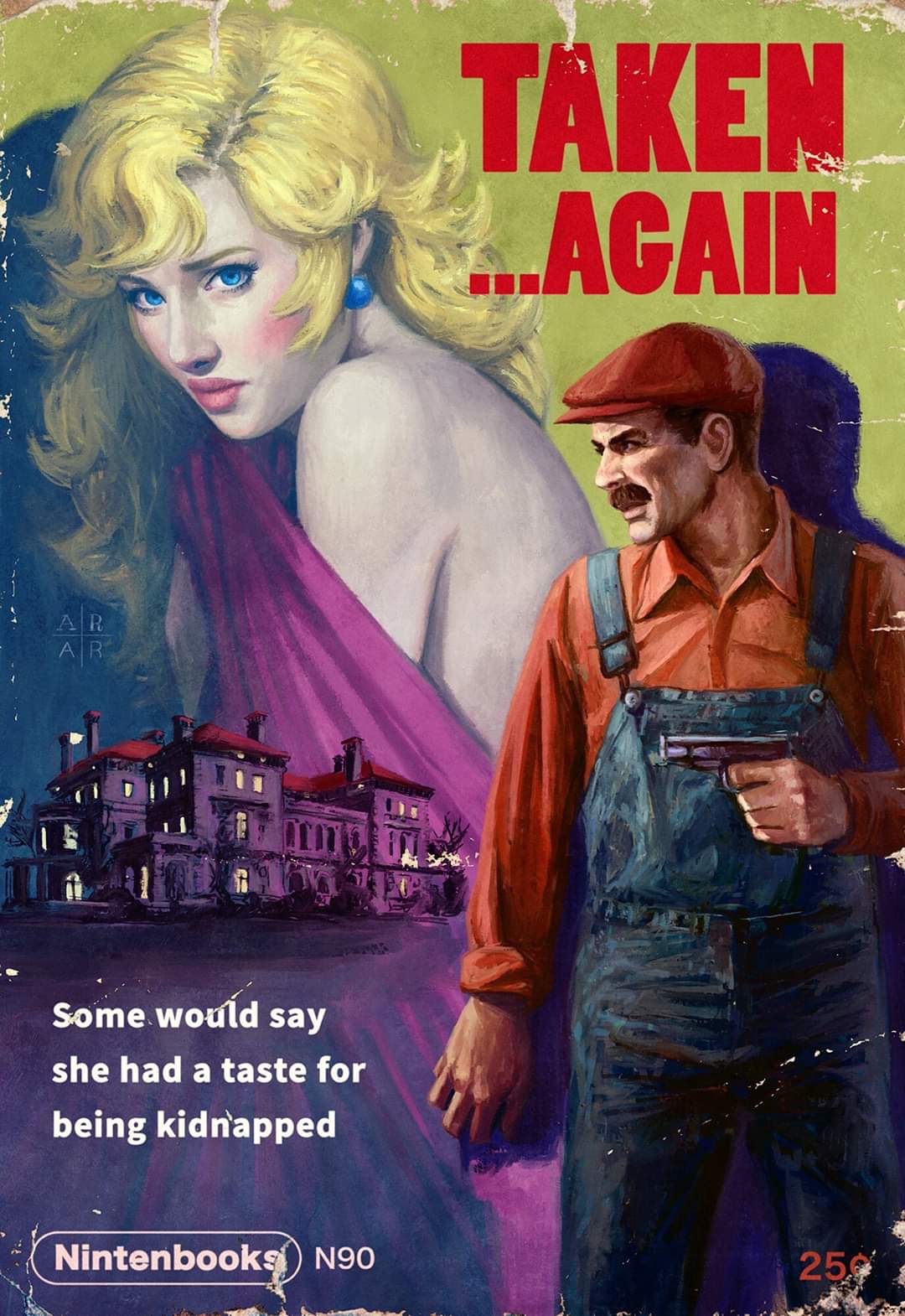 pulp cover art - Taken ...Acain Ar Ar Some would say she had a taste for being kidnapped Nintenbooks N90