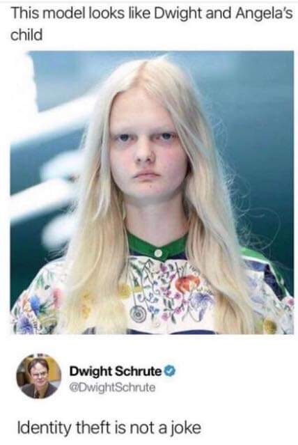 dwight and angela child - This model looks Dwight and Angela's child Dwight Schrute Identity theft is not a joke