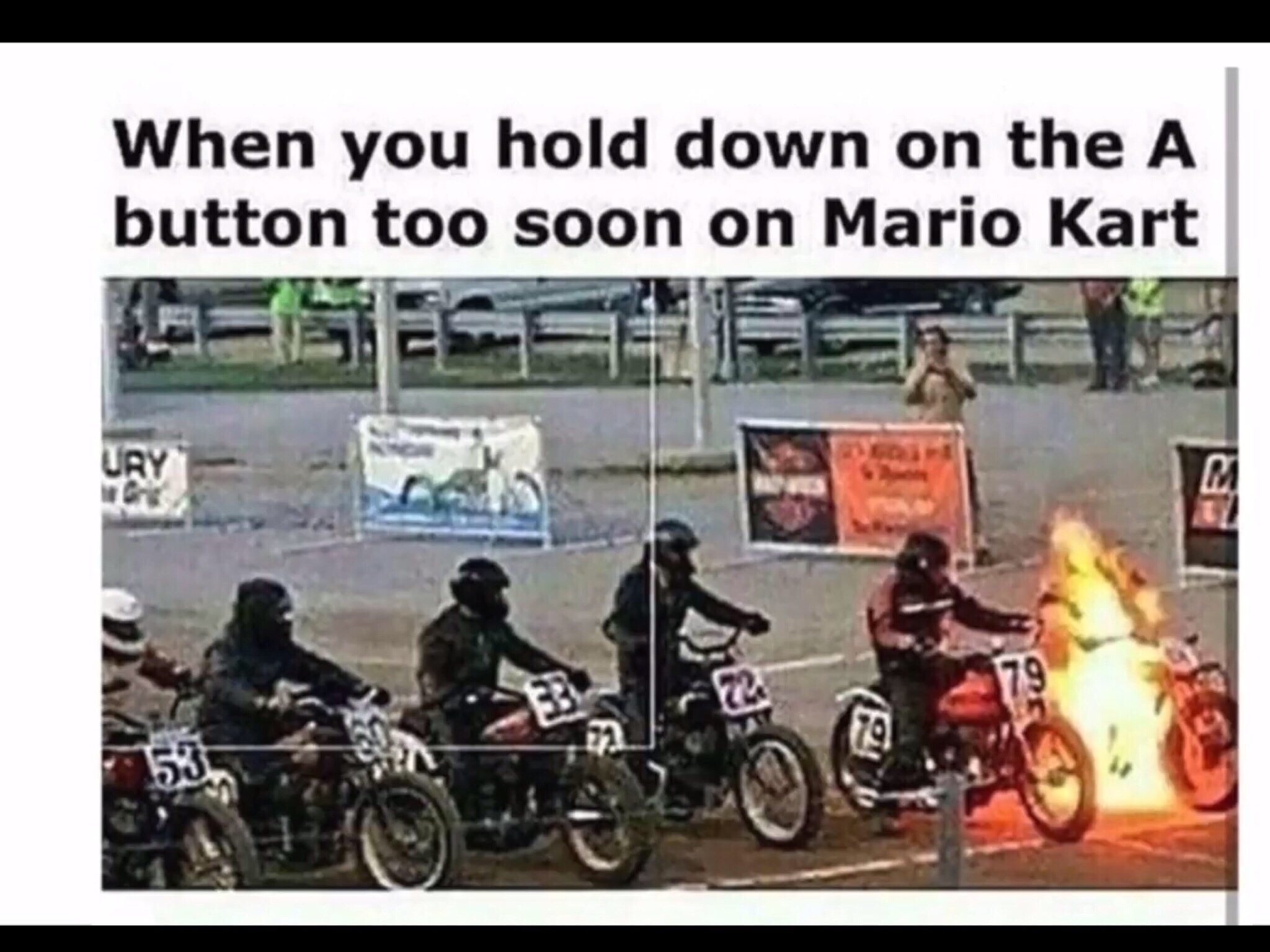 you hold down the a button too soon in mario kart - When you hold down on the A button too soon on Mario Kart