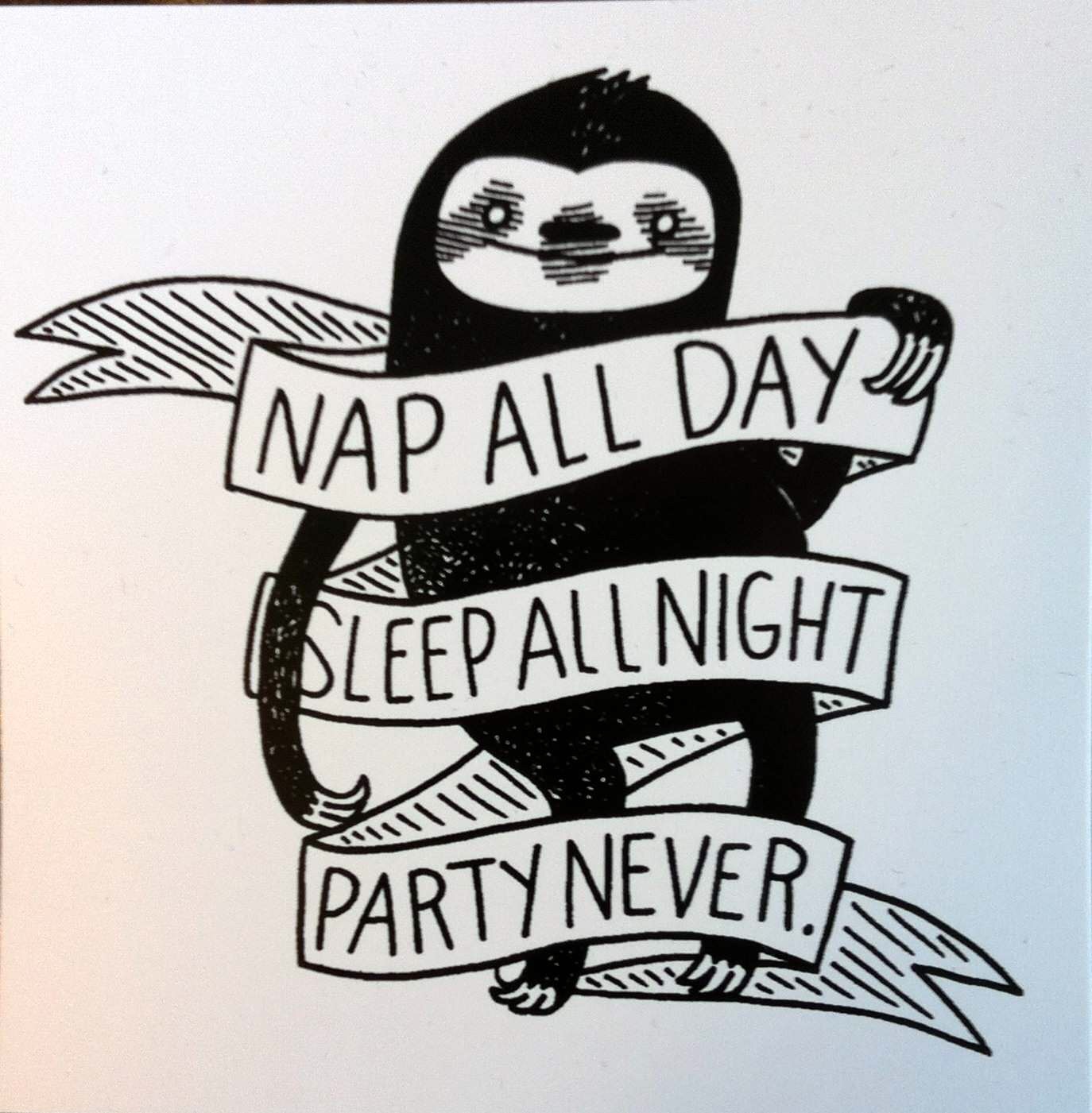 sleep all day party never sloth - Znap All Day Oleep All Night Party Never