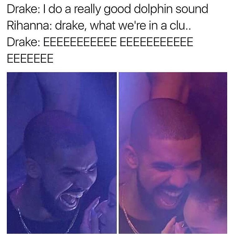 drake rihanna meme - Drake I do a really good dolphin sound Rihanna drake, what we're in a clu.. Drake Eeeeeeeeeee Eeeeeeeeeee Eeeeeee