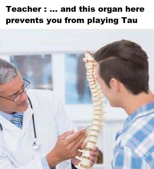 doctor this is your spine meme - Teacher ... and this organ here prevents you from playing Tau