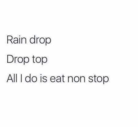 angle - Rain drop Drop top All I do is eat non stop