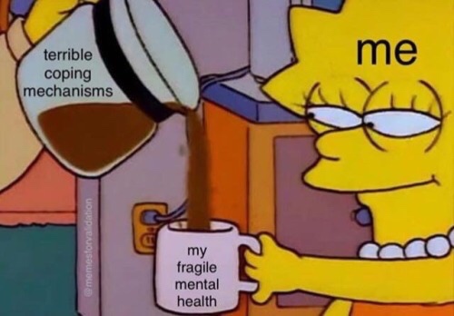 my mental health meme - me terrible coping mechanisms my fragile mental health