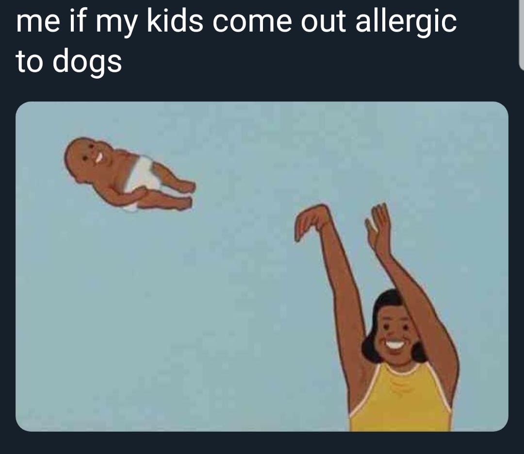 me if my kid comes out allergic - me if my kids come out allergic to dogs