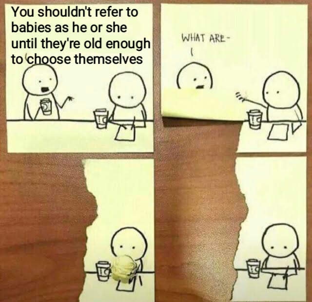 mind if i talk to you while you work - You shouldn't refer to babies as he or she until they're old enough to choose themselves What Are I