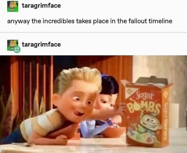 fallout timeline - taragrimface anyway the incredibles takes place in the fallout timeline taragrimface Sugar Pomrs