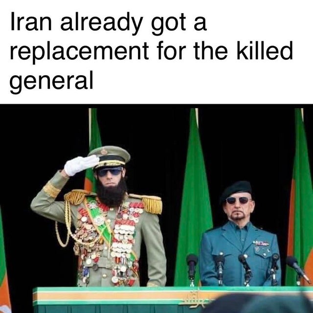 sacha baron cohen dictator - Iran already got a replacement for the killed general