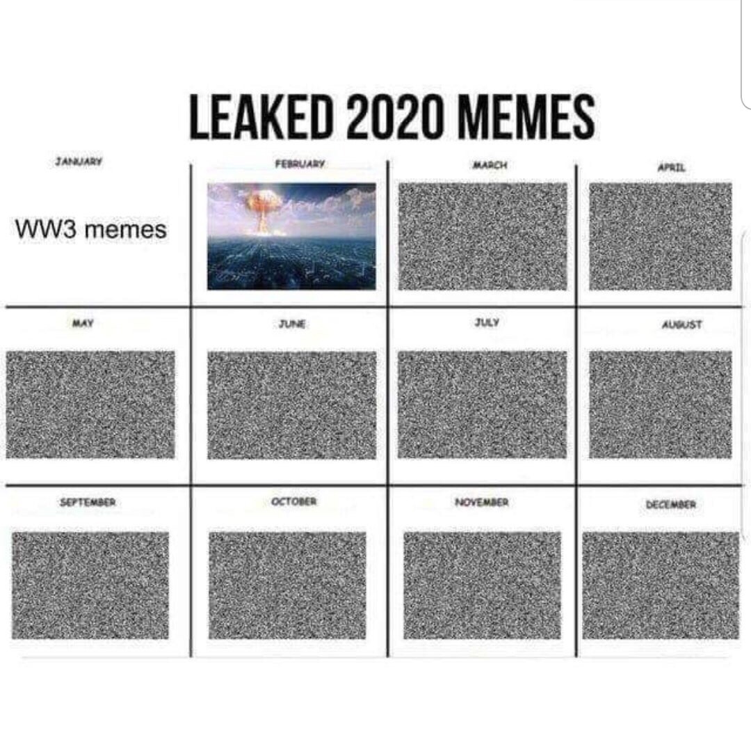 leaked 2018 memes - Leaked 2020 Memes January February March April WW3 memes August September October November December