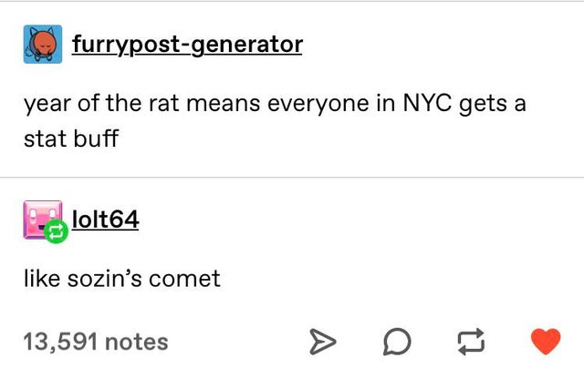 mental breakdown tumblr posts - O furrypostgenerator year of the rat means everyone in Nyc gets a stat buff lolt64 sozin's comet 13,591 notes