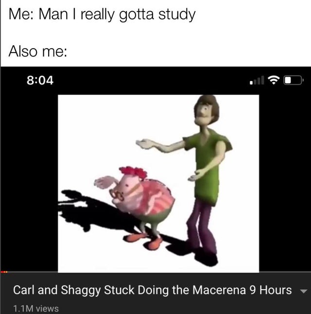 shaggy doing the macarena - Me Man I really gotta study Also me Carl and Shaggy Stuck Doing the Macerena 9 Hours 1.1M views
