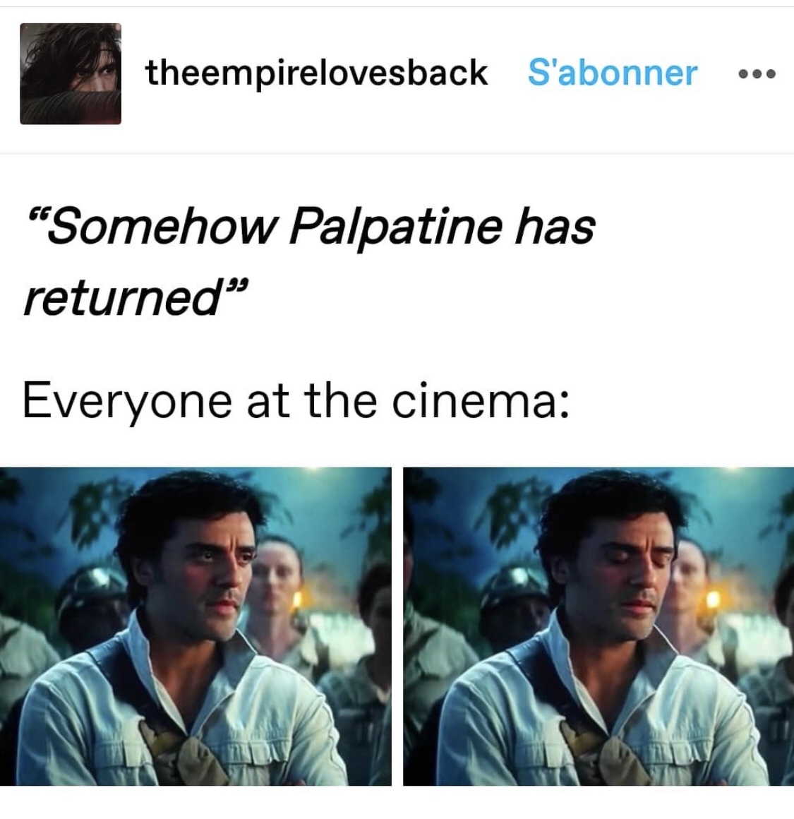 conversation - theempirelovesback S'abonner ... "Somehow Palpatine has returned" Everyone at the cinema