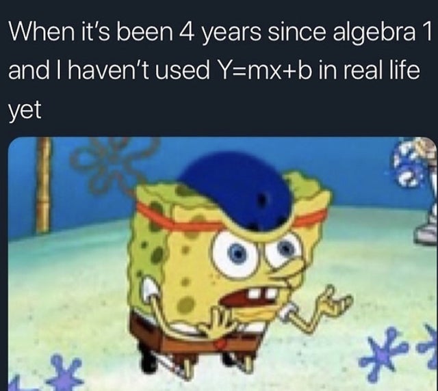 its been 4 years since algebra 1 - When it's been 4 years since algebra 1 and I haven't used Ymxb in real life yet