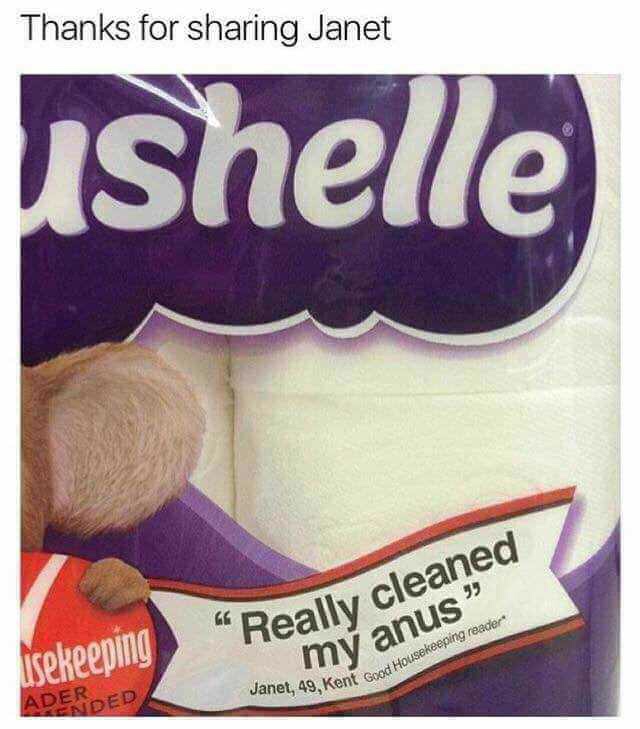 thanks for sharing meme - Thanks for sharing Janet ushelle Really cleaned usekeeping my anus" Janet, 49, Kent Good hent Good Housekeeping reader Aderded