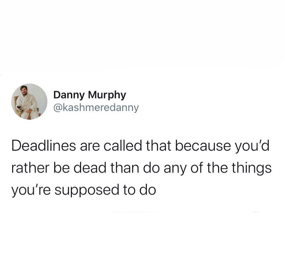 skipping breakfast intermittent fasting - Danny Murphy Deadlines are called that because you'd rather be dead than do any of the things you're supposed to do