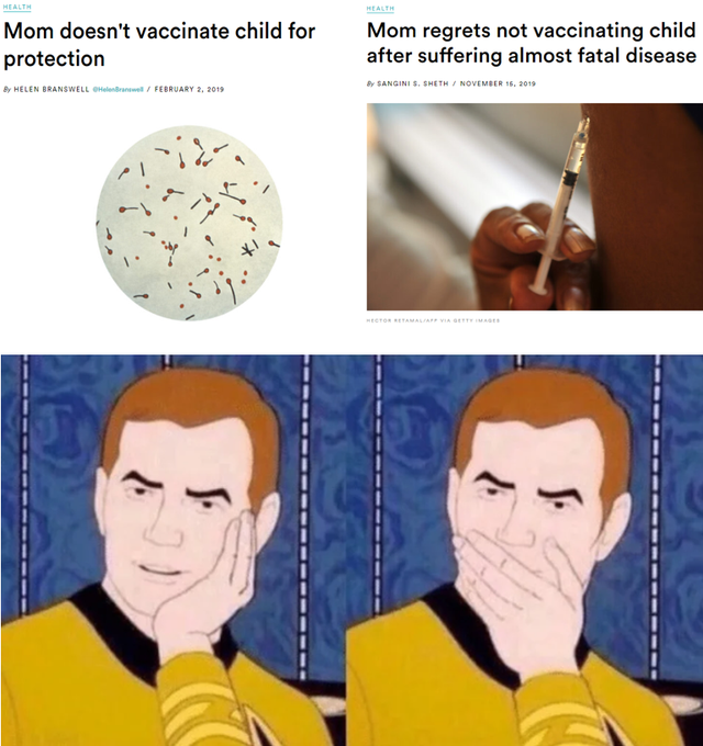 captain kirk cartoon - Mom doesn't vaccinate child for protection Mom regrets not vaccinating child after suffering almost fatal disease