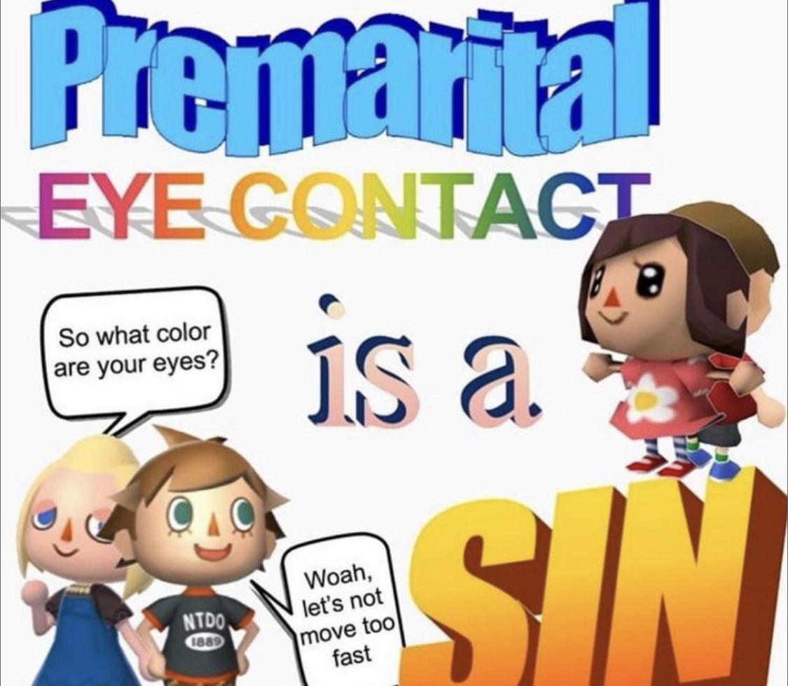 cartoon - Premarina Eye Contact e is a So what color are your eyes? Woah, Ntdo 889 let's not move too fast