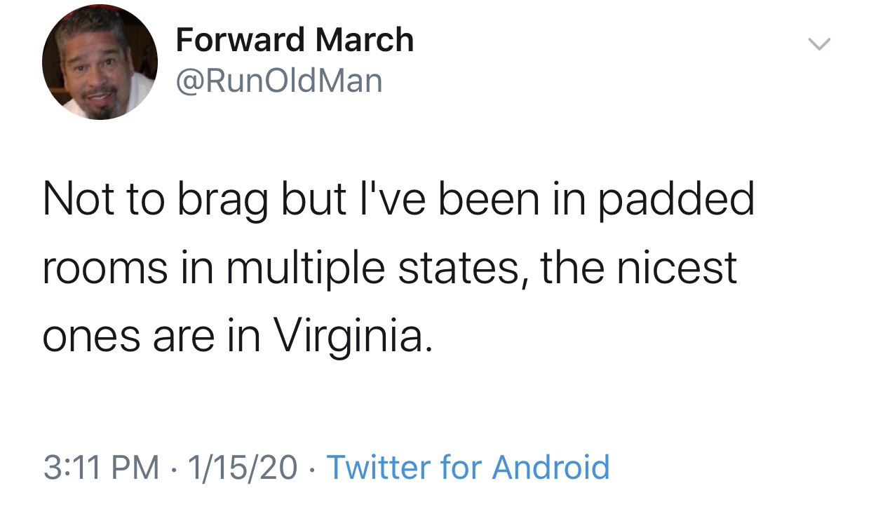 james gunn pedo tweets - Forward March Man Not to brag but I've been in padded rooms in multiple states, the nicest ones are in Virginia. 11520 Twitter for Android