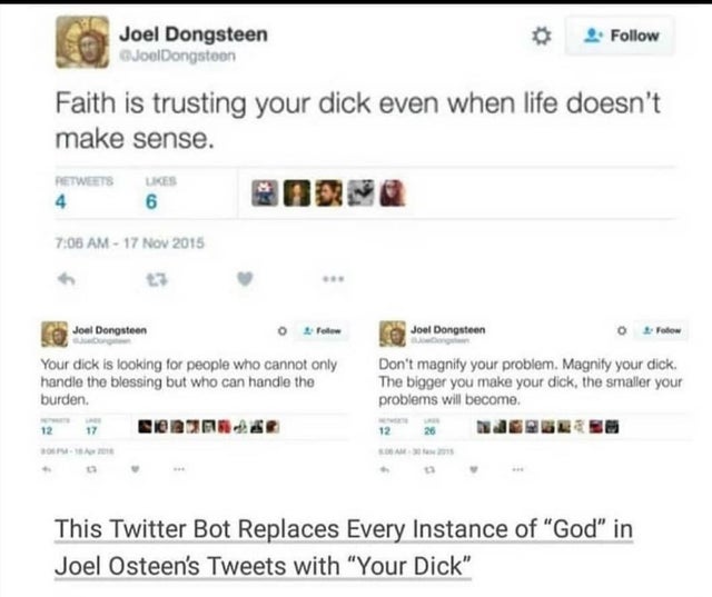 joel olsteens dick bot - Joel Dongsteen JoolDongsteen Faith is trusting your dick even when life doesn't make sense. Joel Dongsteen o Foto Joel Dongsteen o Foto Your dick is looking for people who cannot only handle the blessing but who can handle the bur