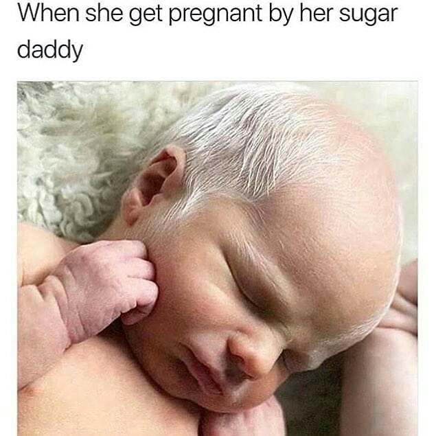 albino baby meme - When she get pregnant by her sugar daddy