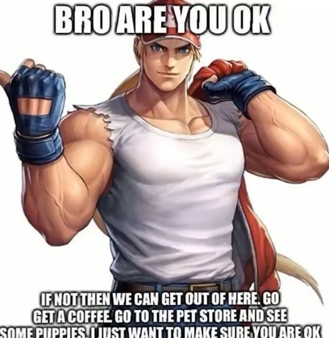 terry bogard hot - Broare You Ok If Not Then We Can Get Out Of Here, Go Geta Coffee Go To The Pet Store And See Some Puppiestinst Want To Make Sure You Are Ok