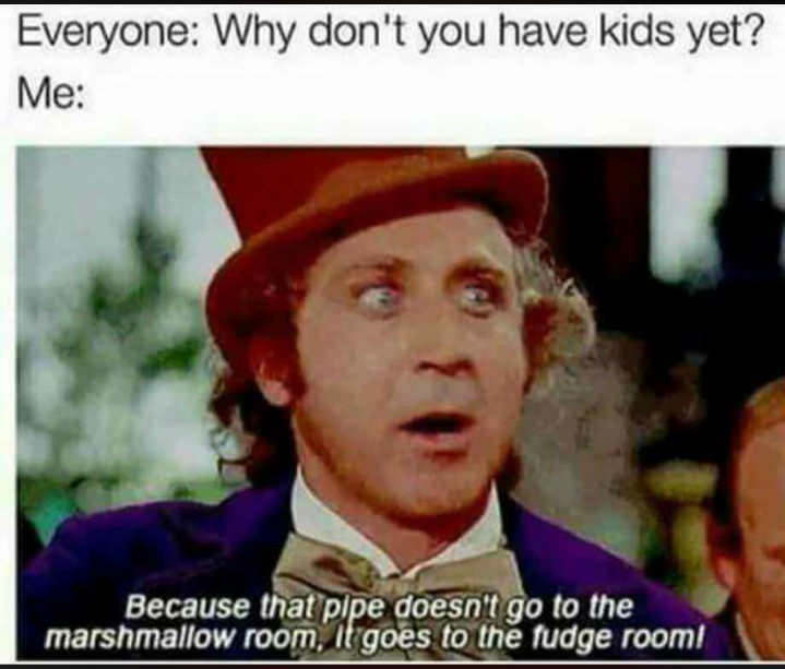 inappropriate memes - Everyone Why don't you have kids yet? Me Because that pipe doesn't go to the marshmallow room, It goes to the judge room!