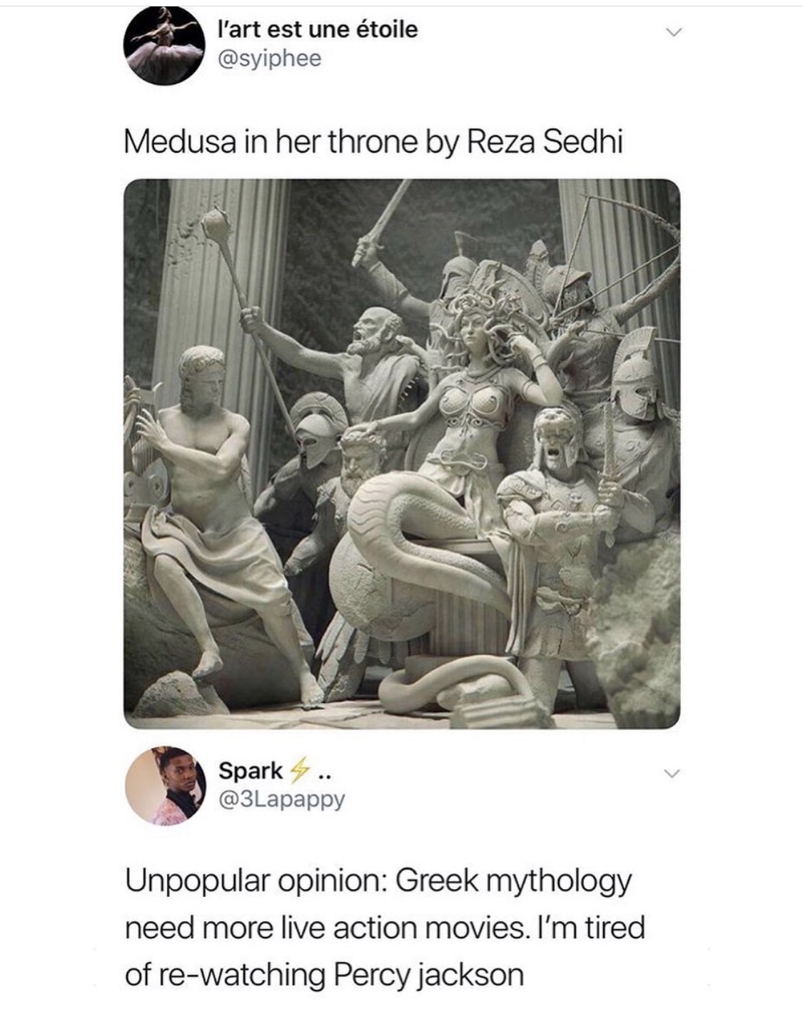 reza sedhi medusa - l'art est une toile Medusa in her throne by Reza Sedhi Spark 4.. Unpopular opinion Greek mythology need more live action movies. I'm tired of rewatching Percy jackson