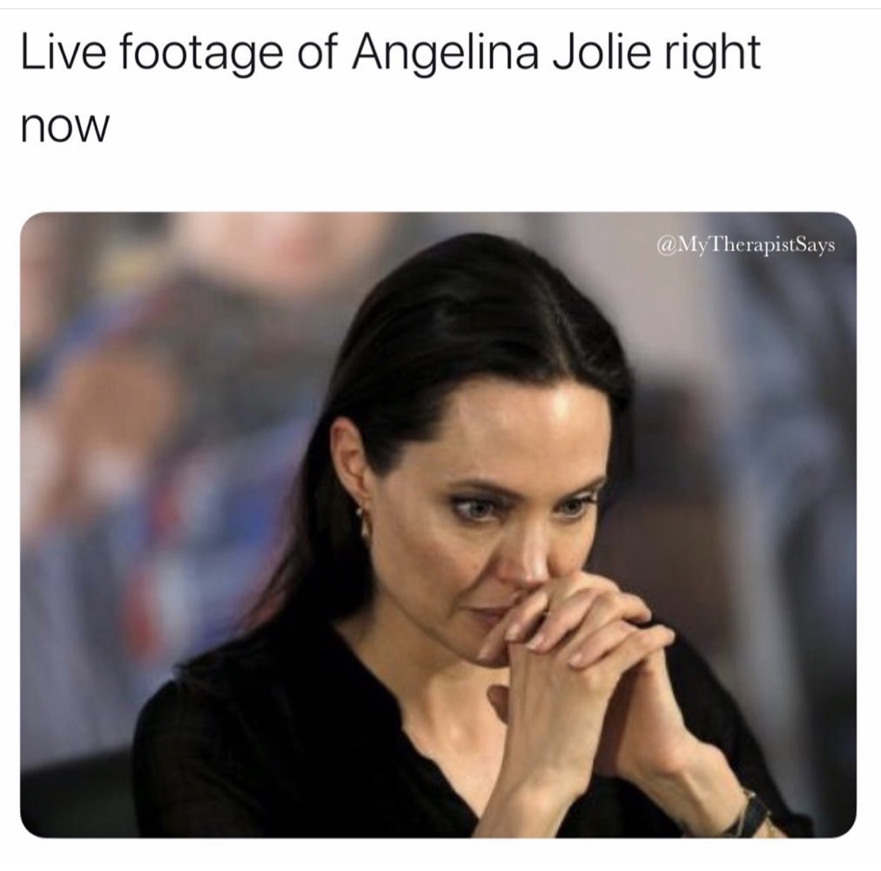catfish meme - Live footage of Angelina Jolie right now