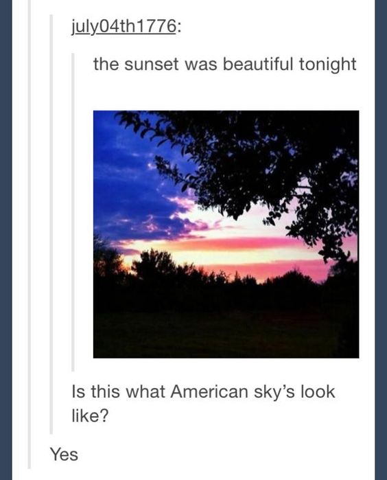 american flag sky - july04th1776 the sunset was beautiful tonight Is this what American sky's look ? Yes