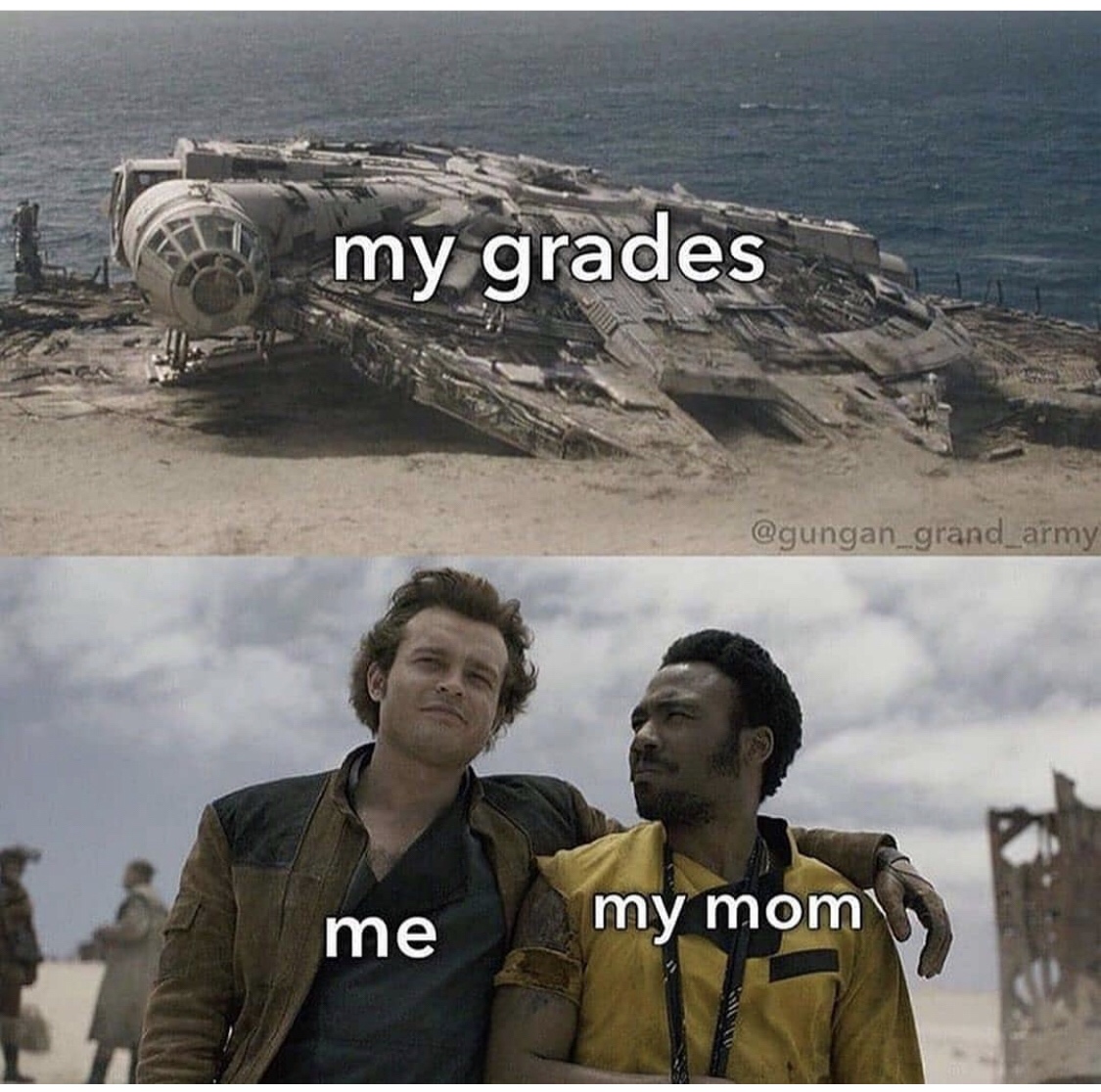 star wars jo jo memes - my grades my mom me