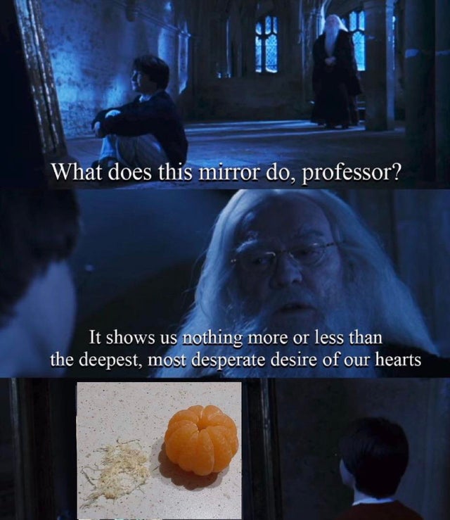 harry potter mirror of erised - What does this mirror do, professor? It shows us nothing more or less than the deepest, most desperate desire of our hearts